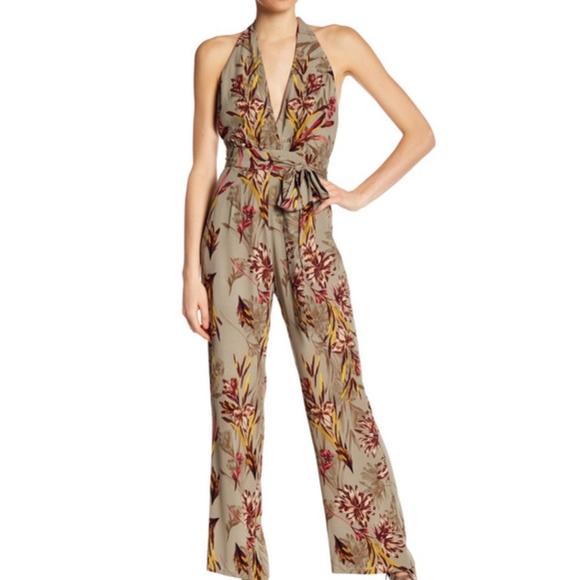 Nordstrom Pants - Floral Halter Exposed Jumpsuit NWOT